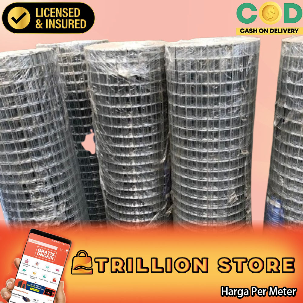 Kawat Ayam Loket Galvanis PUTIH Ram Strimin Ayakan Pasir Lapis Per Meter In Inci Inchi Benang Besi K
