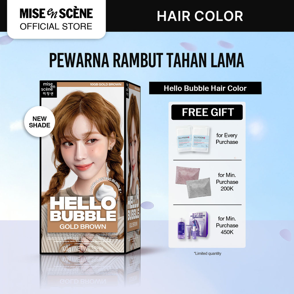 NEW mise en scene Hello Bubble - Hair Color 2025 Pewarna Rambut dengan Bentuk Bubble Foam Warna Taha