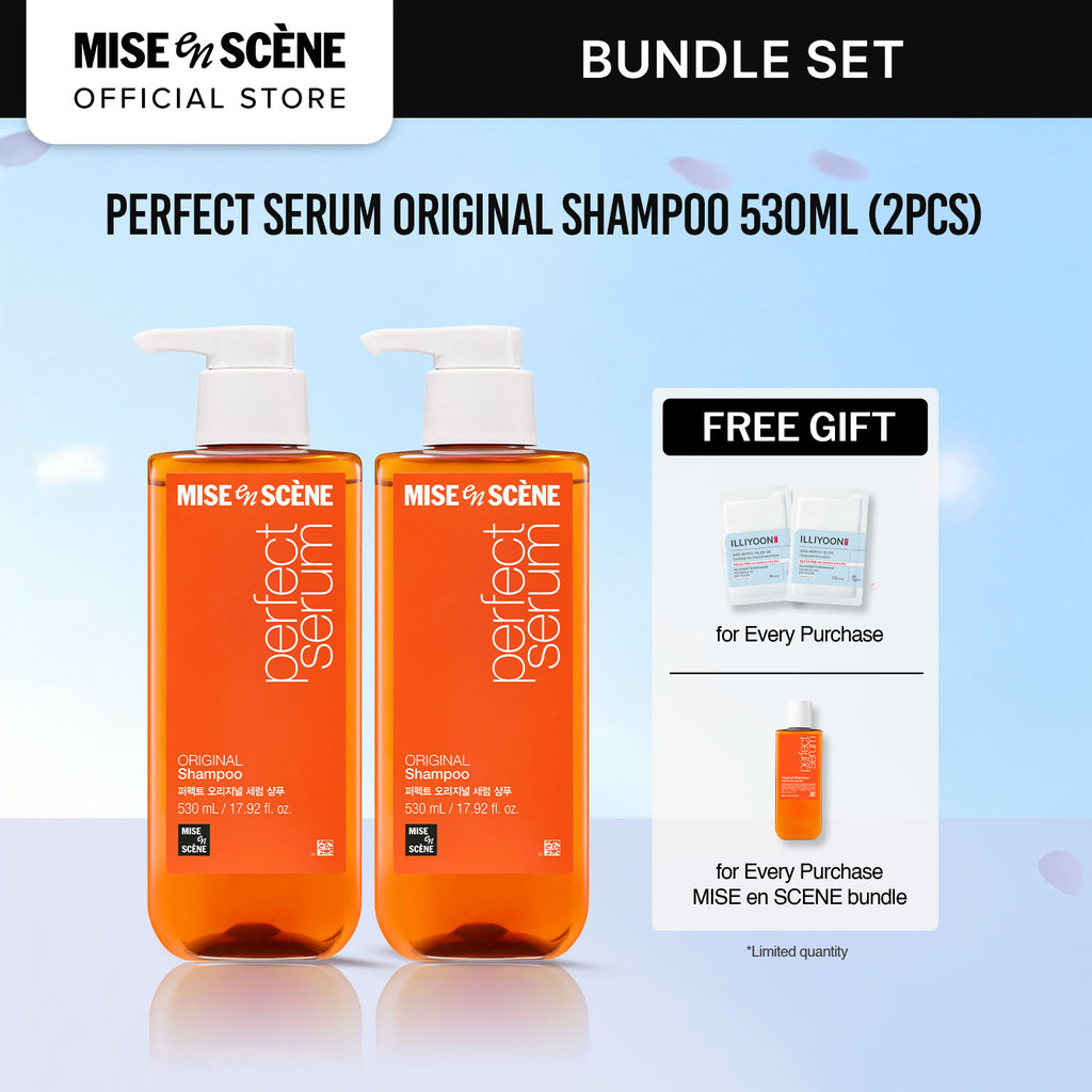 [PAKET HEMAT ISI 2] mise en scene Perfect Serum Original Shampoo 530ml (2pcs) - Shampoo Rambut Damag