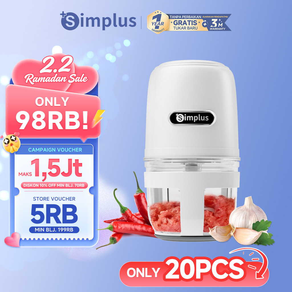 Simplus Penggiling Daging Listrik Kecil Multifungsi Menggiling Makanan Bayi  8 Mata Pisau