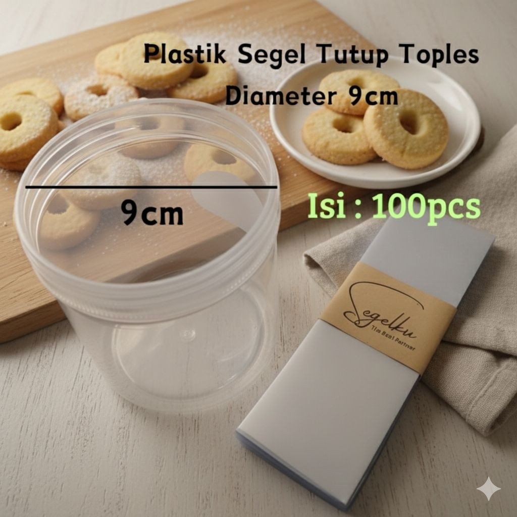 Plastik Segel Tutup Toples diameter 9cm isi 100pcs plastik shrink