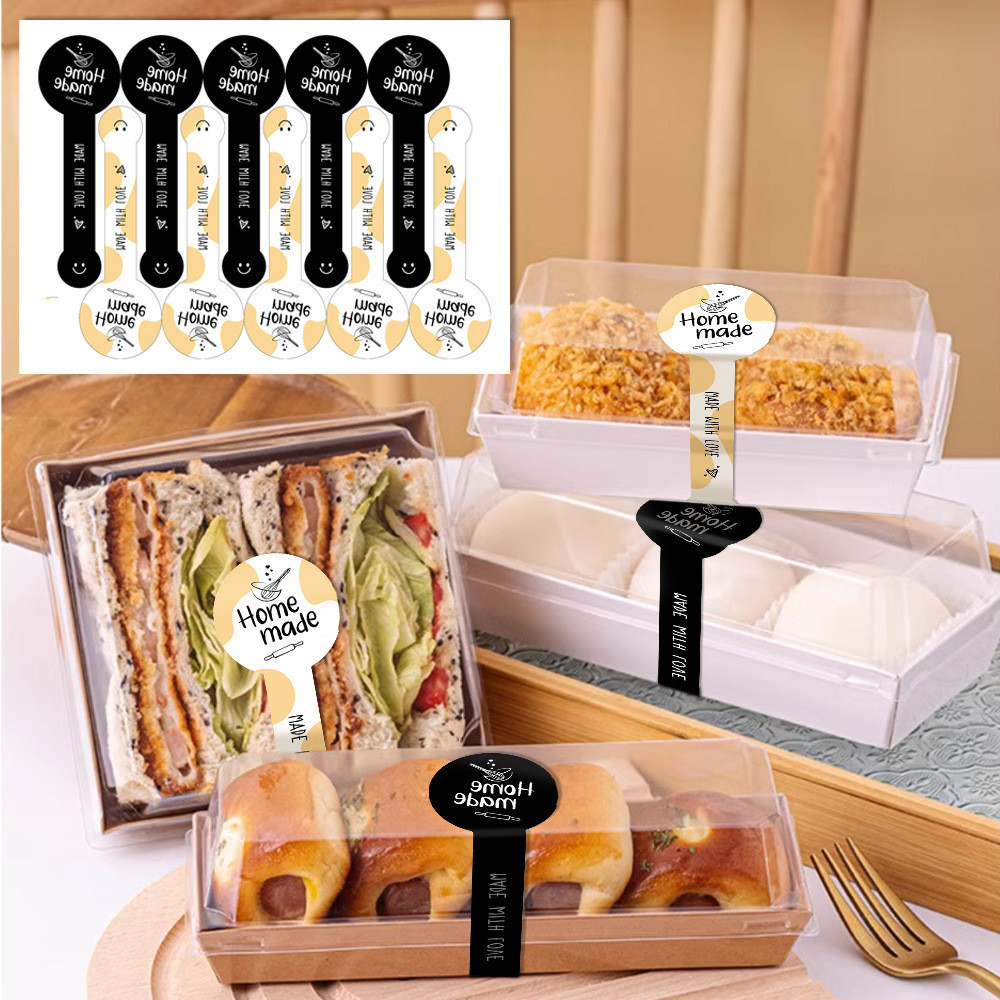 10 Lembar (100 pcs) - Sticker Segel Label Box Kue Thank You Homemade Kemasan Souvenir Ulang Tahun