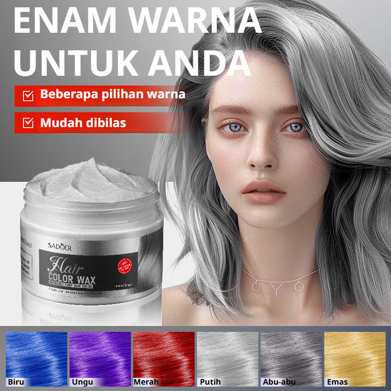 JUELREOU -[COD/GRATIS ONGKIR] Clay Wax Rambut Warna Alami/Wax Rambut Warn/Pewarna Rambut / Pomade Ta