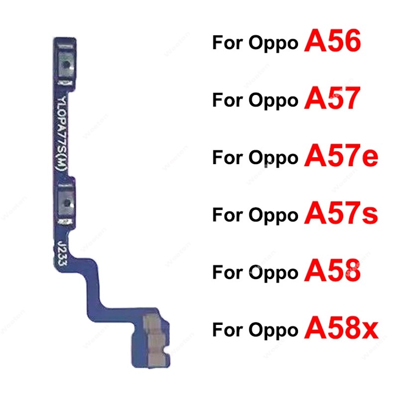 Untuk OPPO A56 A57 A57e A57s A58 58X 4G 5G Kabel Fleksibel Tombol Samping ON OFF Power Volume
