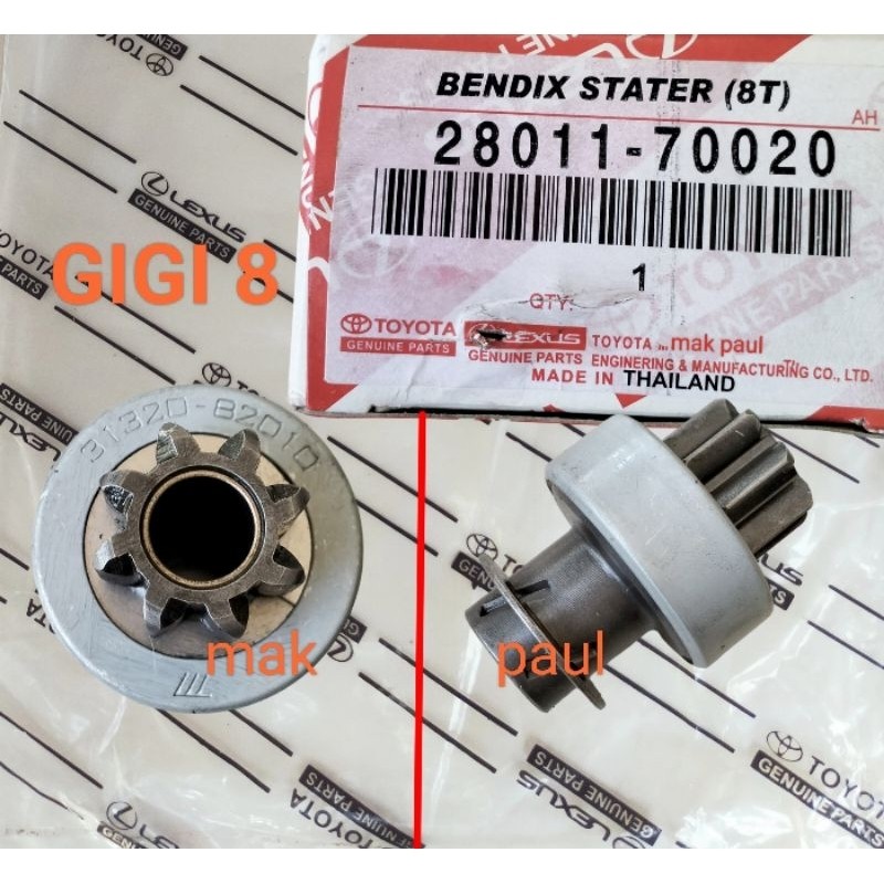 gigi bendik bendix stater gigi 8 ETIOS AVANZA XENIA KIJANG 5K DLL ORIGINAL
