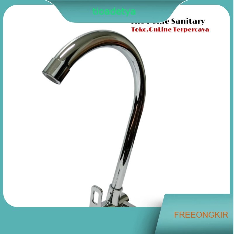 Kran cuci piring stainless 304 tembok/Kran angsa stainless pipa tembok