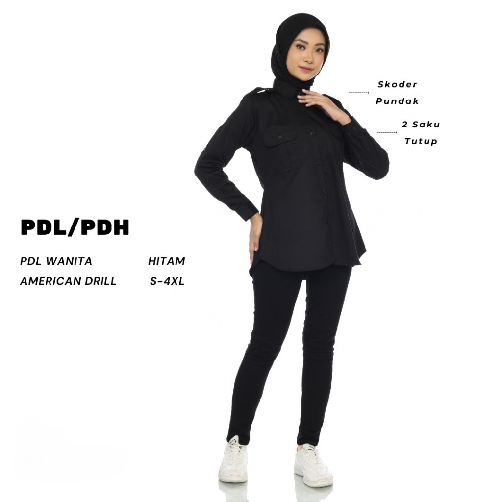 Kemeja pdl wanita/Baju seragam kerja pria dan wanita/Seragam kerja lengan panjang/Baju pdl dan pdh M