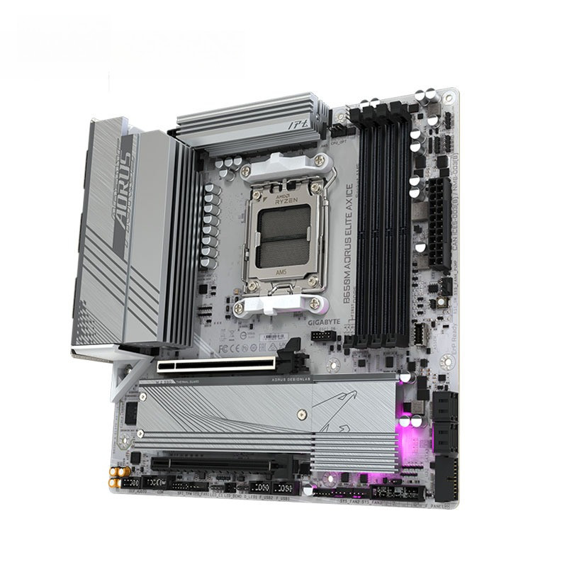 GIGABYTE New B650M AORUS ELITE AX ICE Micro-ATX AMD B650 DDR5 192GB DDR5 8000 (OC) MHz M.2 Wi-Fi 6E 