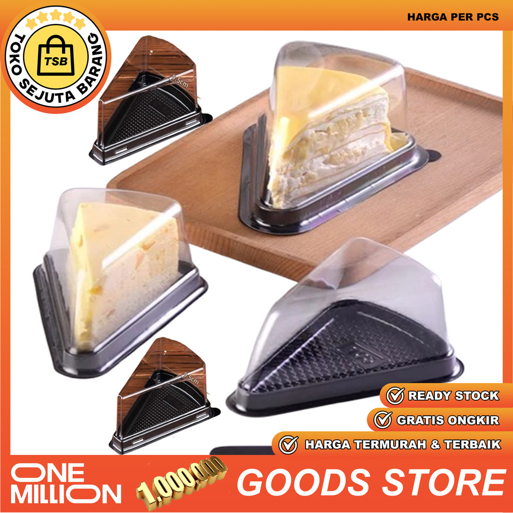Korean Tray Mika Segitiga Slice Cake Mika Biasa Warna Random Box Dus Mika Mini Isi 10pcs Wadah Kue T