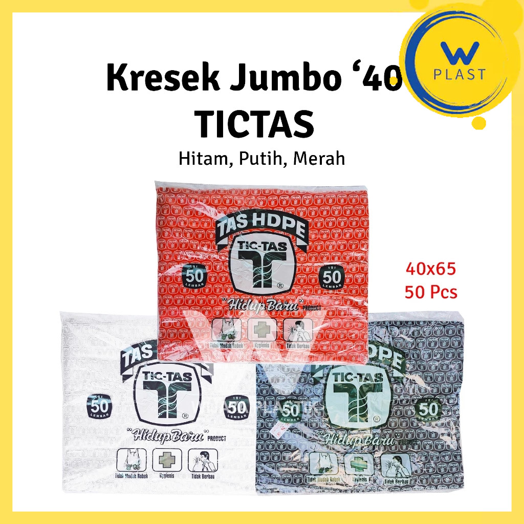 [PROMO] Kresek HD (40) Hitam/Putih/Merah/Bening --- 50 pcs @Pack | Tictas Kijang Yms uk 40x65 tebal 