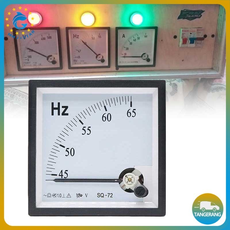 GILISHOP Frequency Meter Analog 45-65Hz-Hz Meter Panel 72x72 Untuk Industri Listrik Dan Pengukuran F