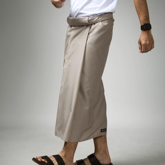 Sarung Ahsan Pria Dewasa - Sarung Polos Black Edition - Grey Misty