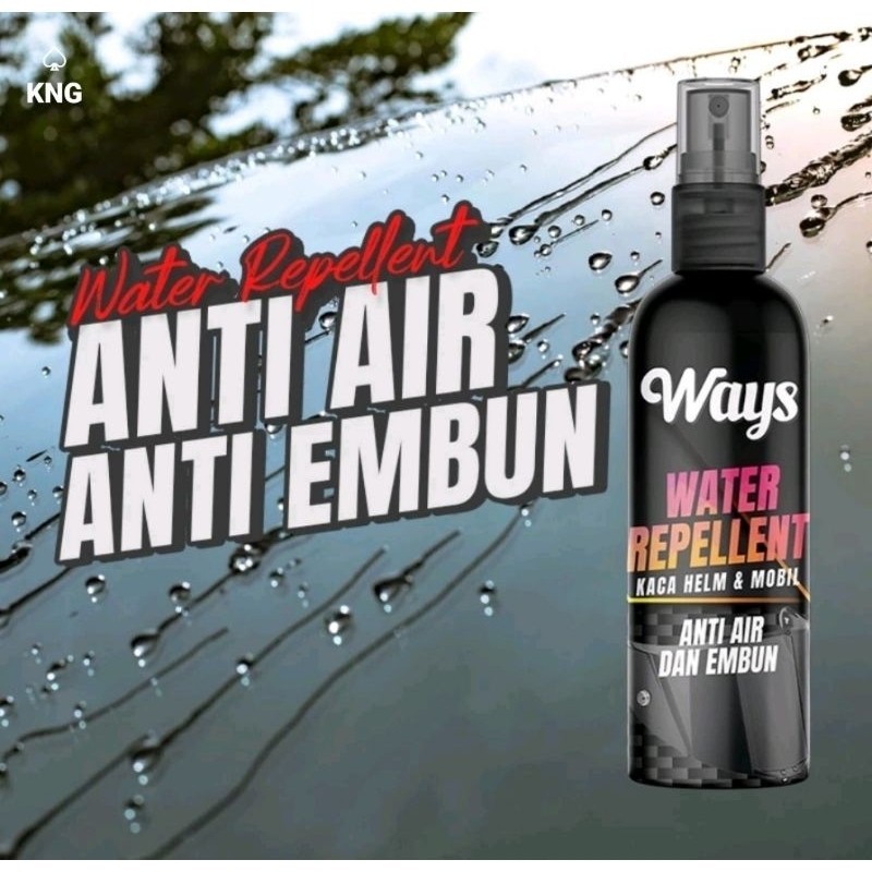 Sprey Pembersih Kaca Ways Water Repellent Efek Daun Talas Anti Air dan Embun pada Kacamata Helm dan 