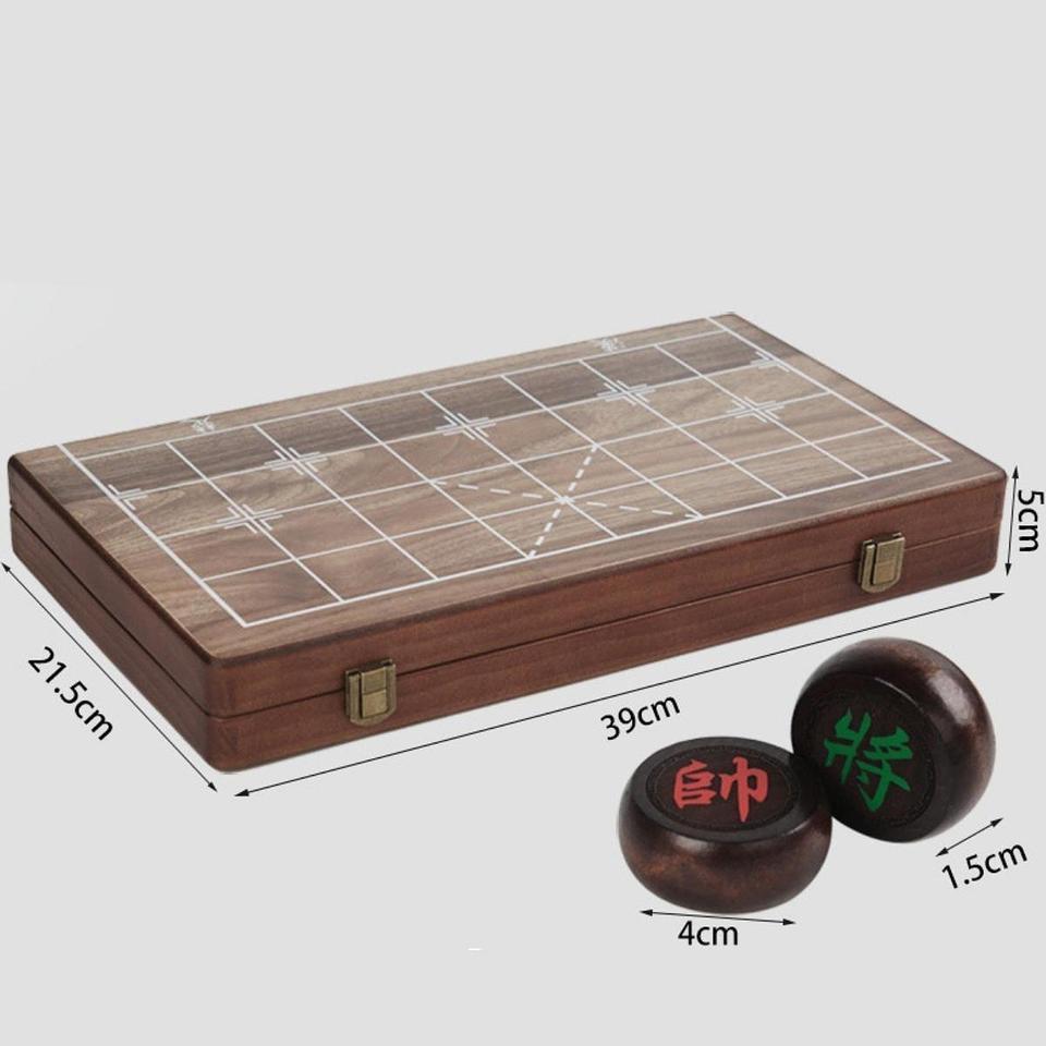 Chinese Chess Game Set, Traditional, Xiangqi ,Wooden Folding Chess Board for Family, Adults