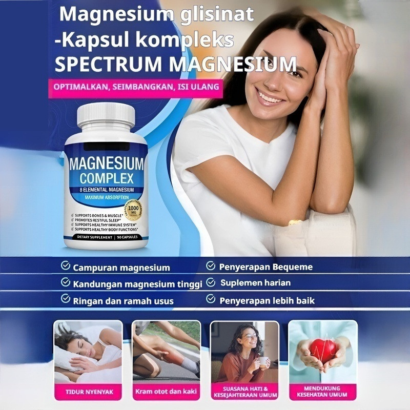 Kirim dalam 24 jam/Kapsul Kompleks Magnesium Glisinat/Magnesium Glycinate/Magnesium Vitamin/Magnesiu