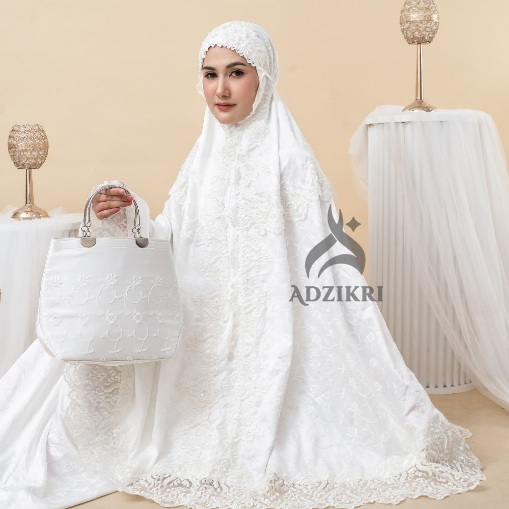 ADZIKRI - Mukena Dewasa Prada Pengantin Sutera Paris Premium