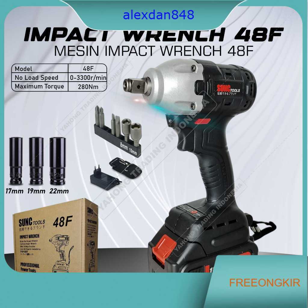 Mesin Impact Wrench Impact Baterai Cordless 48F SUNC TOOLS