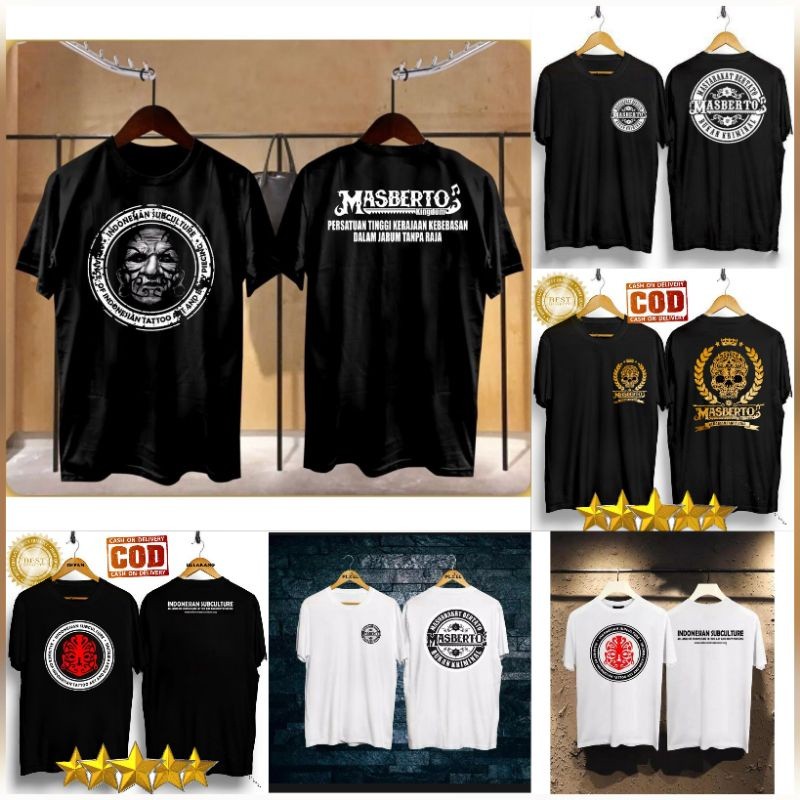 MASBERTO T-SHIRT / KAOS MOTIF MASBERTO / MASBERTO WAJAH / MASBERTO MESIN TATO /KAOS SUBCULTURE / KAO