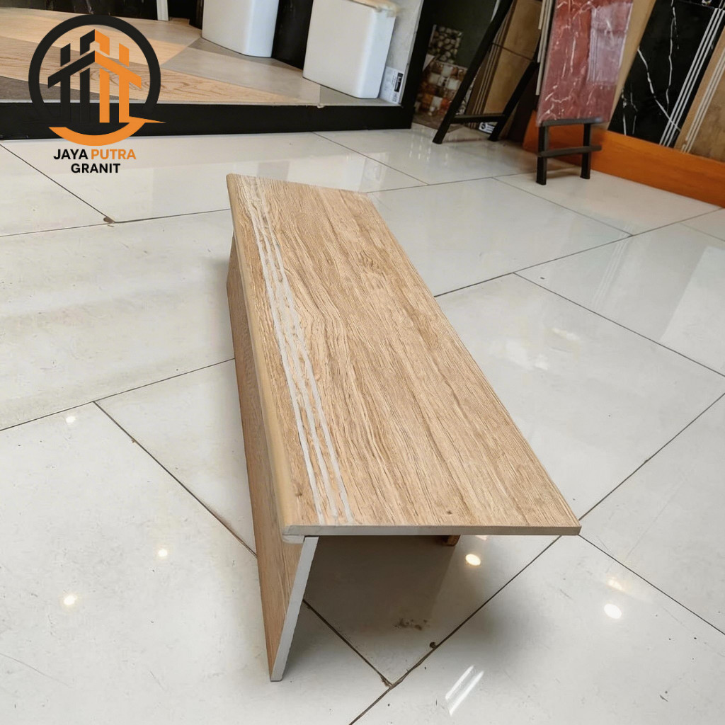 Granit Tangga Motif Kayu Double Bevel 30x80 30x90 30x100 30x120 - Keramik Tangga Custom Ukuran Stepn