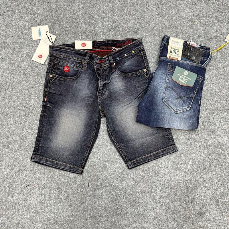 Celana pendek street pola slim Pria bahan ngaret