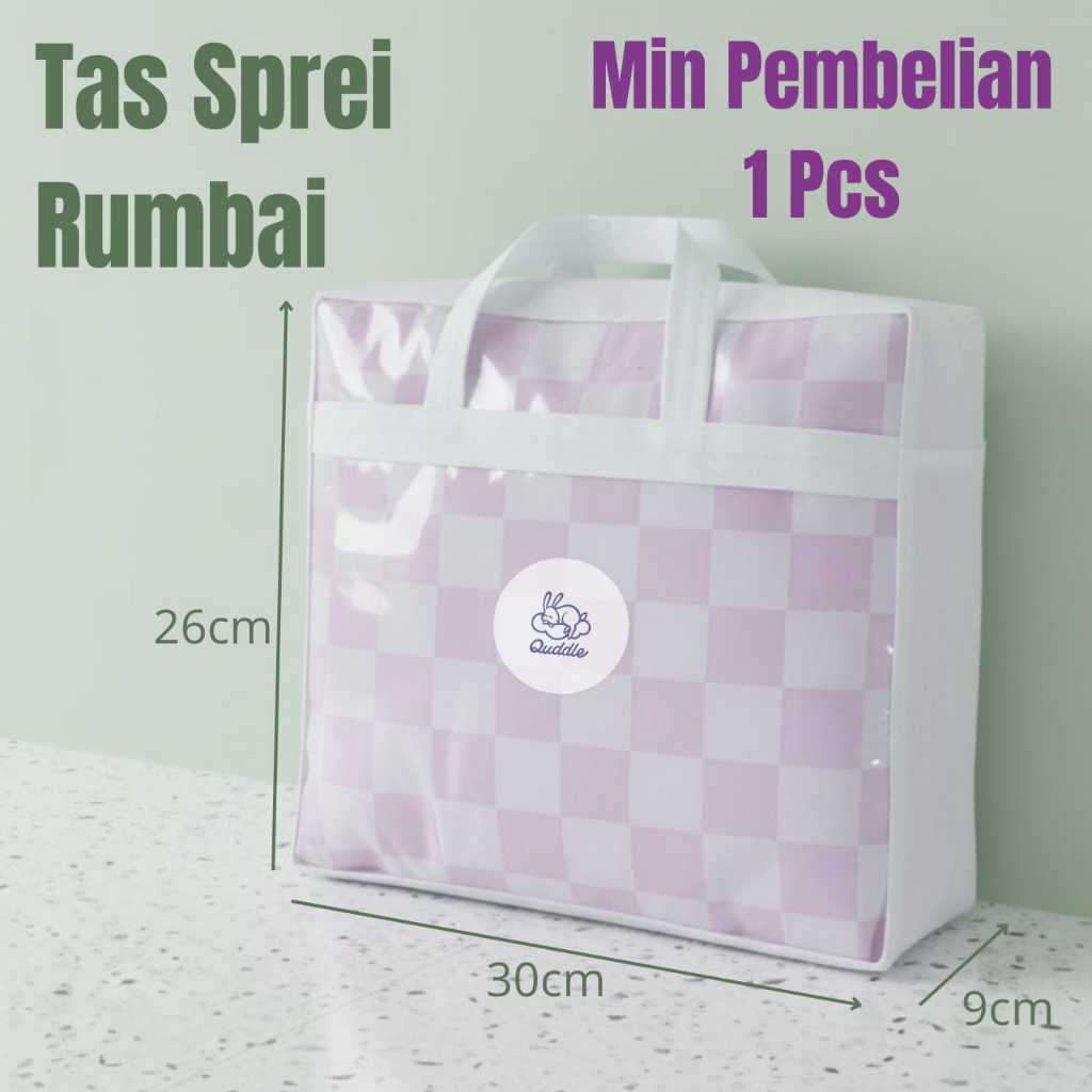 Tas Sprei Rumbai / Tas Sprei Rempel / Tas Sprei Jumbo 30x26x9 cm – Warna Putih / Tas Sprei Resleting