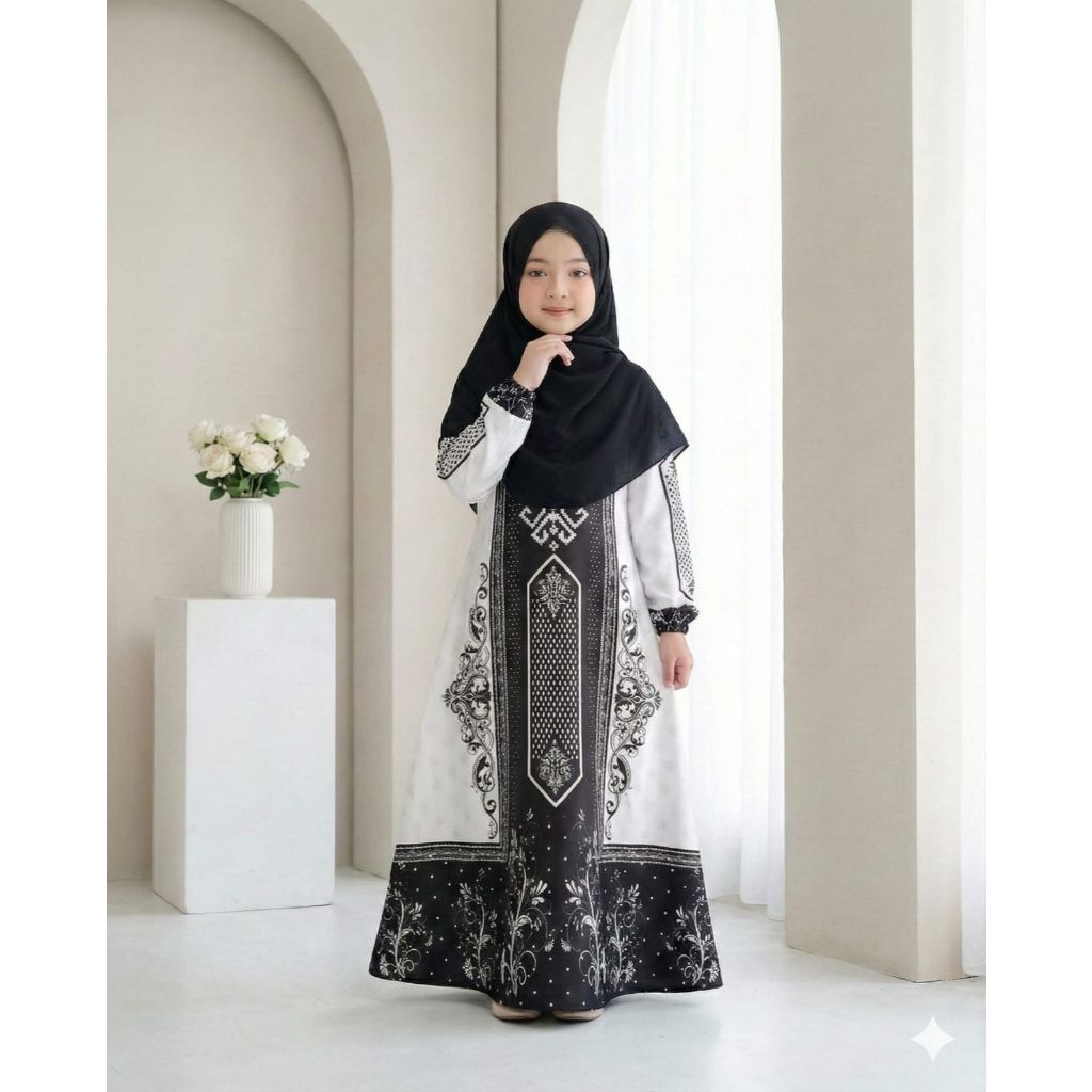 Gamis Anak Perempuan Kekinian | Armani Silk Halus | Cocok Sholat & Daily
