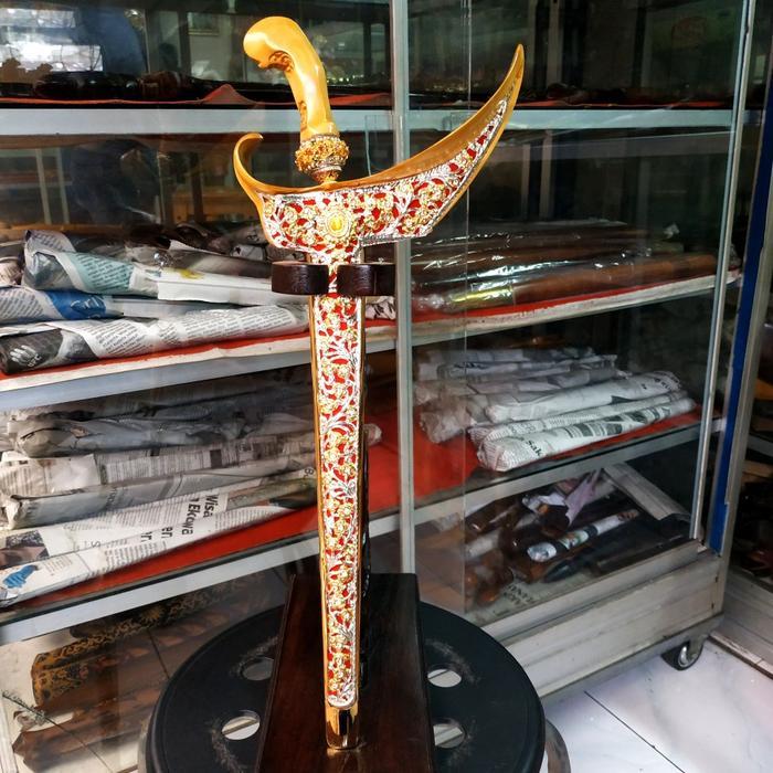 Set Warangka Keris Ladrang Surakarta Solo Kayu Kemuning Pendok Topeng