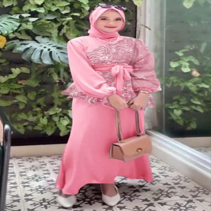 (GAMIS TERBARU) SIZE M L XL XXL 3L / GAMIS PESTA / GAMIS JUMBO /MAXI DRESS Muslim Maxi Wanita - Lila