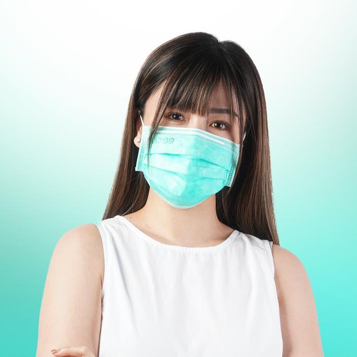 RIDEREDGE - Vio99 Mask Earloop - Masker Vio 3 Ply Isi 50 pcs Masker Medis Vio 99 - GREEN