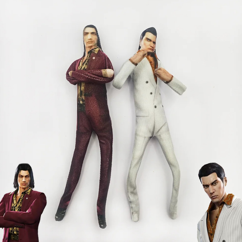 Game Yakuza Kiryu Kazuma Cosplay Plush Cotton Stuffed Doll Slender Twistable Shape Room Decoration A