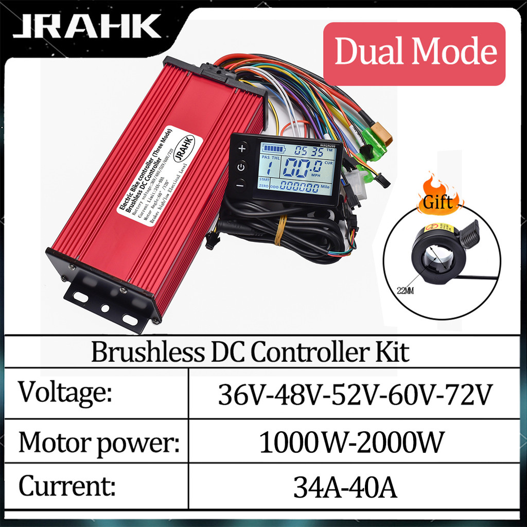 JRAHK BLDC 72V 2000W Kit Pengontrol E-bike 60v 48v 2000w Pengontrol 36v 1000w Kit Skuter Listrik Aks