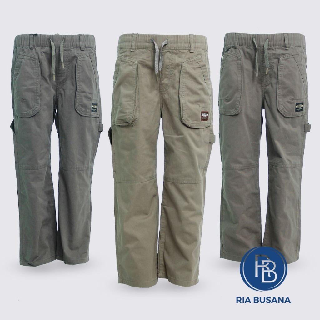 GOPULATOS Ria Busana - Bombi - Celana Panjang Anak Pria Skena Baggy Pants Lebar Gombrong Katun Art. 
