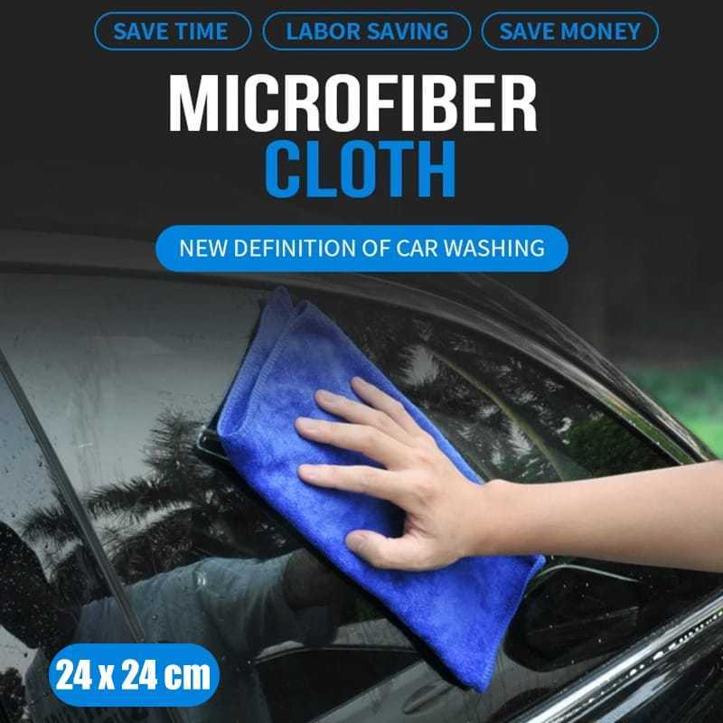 HANDUK KECIL MICROFIBER LAP PENGERING MOBIL MOTOR 24 X 24 CM 300GSM EACHGO ANTI LECET CEPAT KERING T