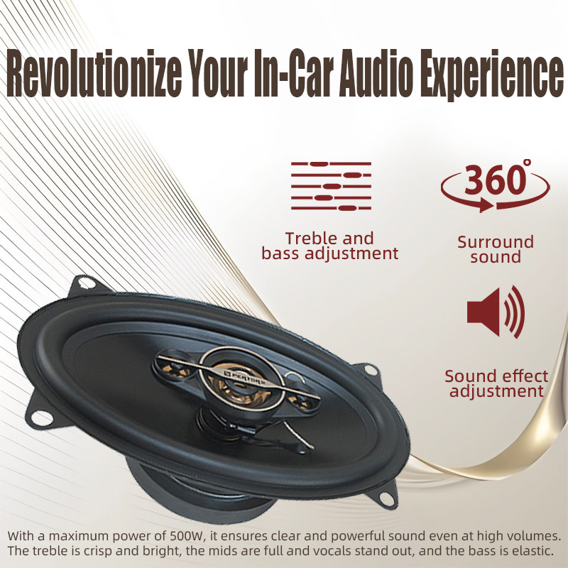 2PCS 4*6Inch HiFi Coaxial Subwoofer 1000W (2*500W) Car Automotive Auo Music Stereo 12V Full Range Fr