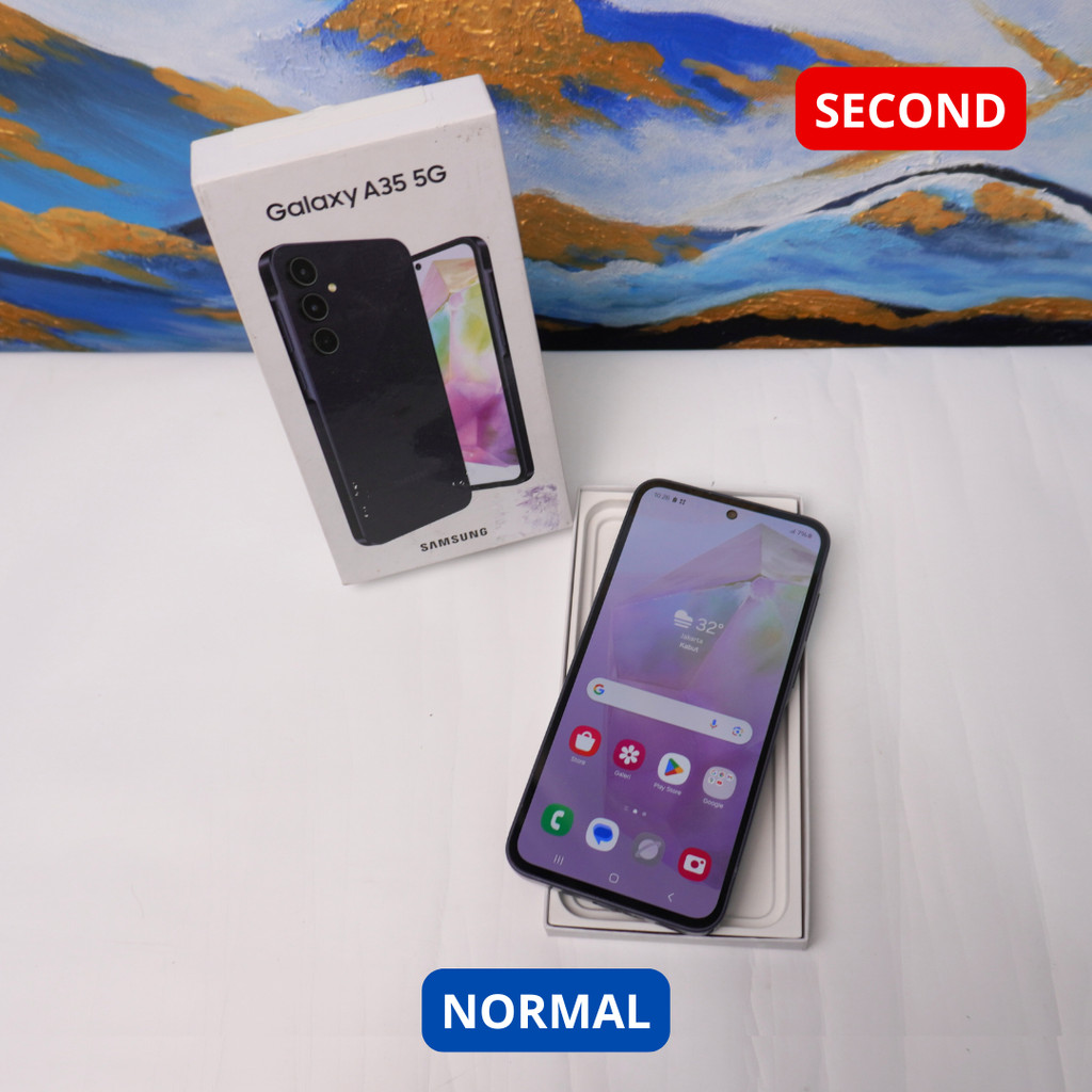 SAMSUNG A35 8/128 GB (5G) HP SECOND ORIGINAL SINAR MUTIARA CELL