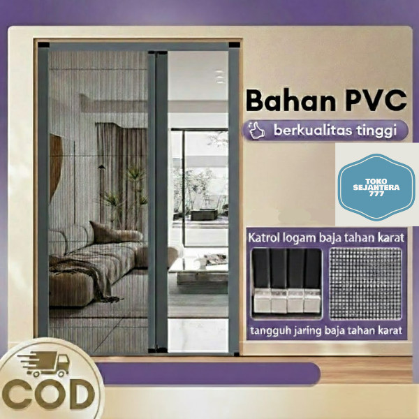 REAIM Tirai Lipat Pintu Anti Nyamuk Tebal PVC Rumah Penyekat Ruangan Tirai Pintu Geser