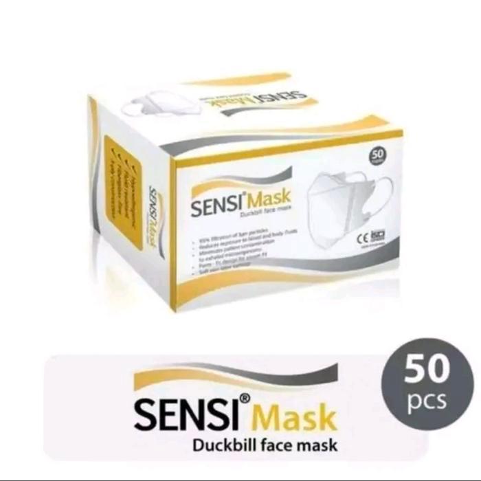 RIDERNEST Sensi Duckbill Dewasa isi 50pcs Original Sensi 4ply+Double Filter Masker Medis Mask masker