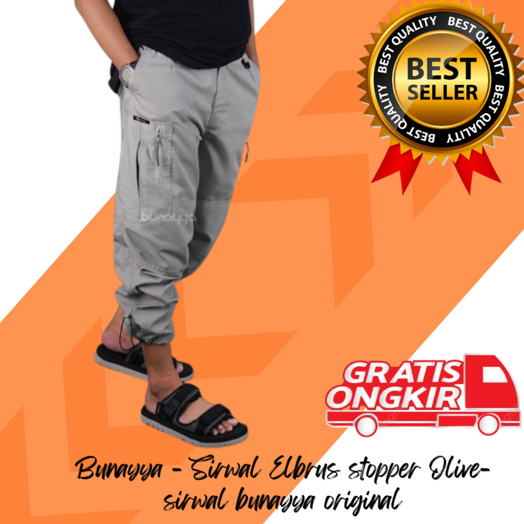 Bunayya celana sirwal muslim pria premium - Bunayya - Sirwal Stopper Original celana cargo panjang p