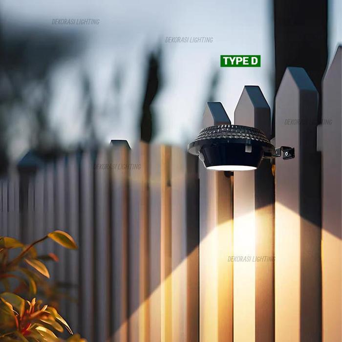 H297 H298 LAMPU DINDING SOLAR CELL LED SENSOR TENAGA SURYA WATERPROOF - Tipe A - Warmwhite