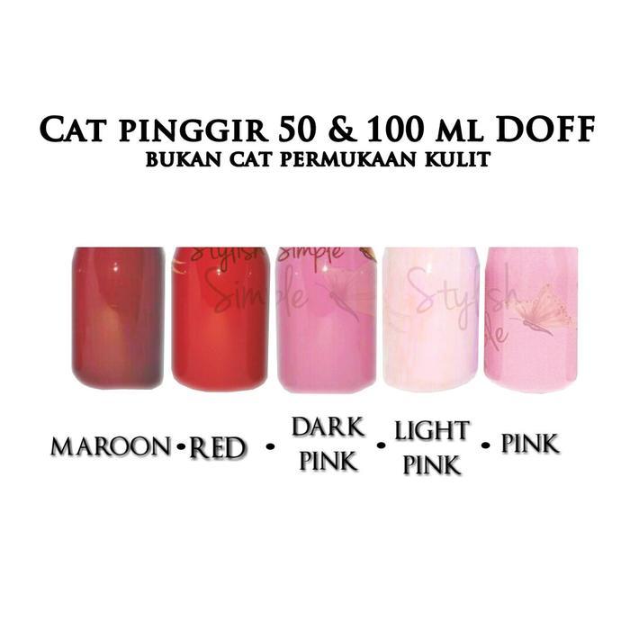 Cat Pinggir Kulit DOFF Water-Based Berkualitas Bagus - Tas, Sabuk, Tali jam - Maroon Doff, 100 ml