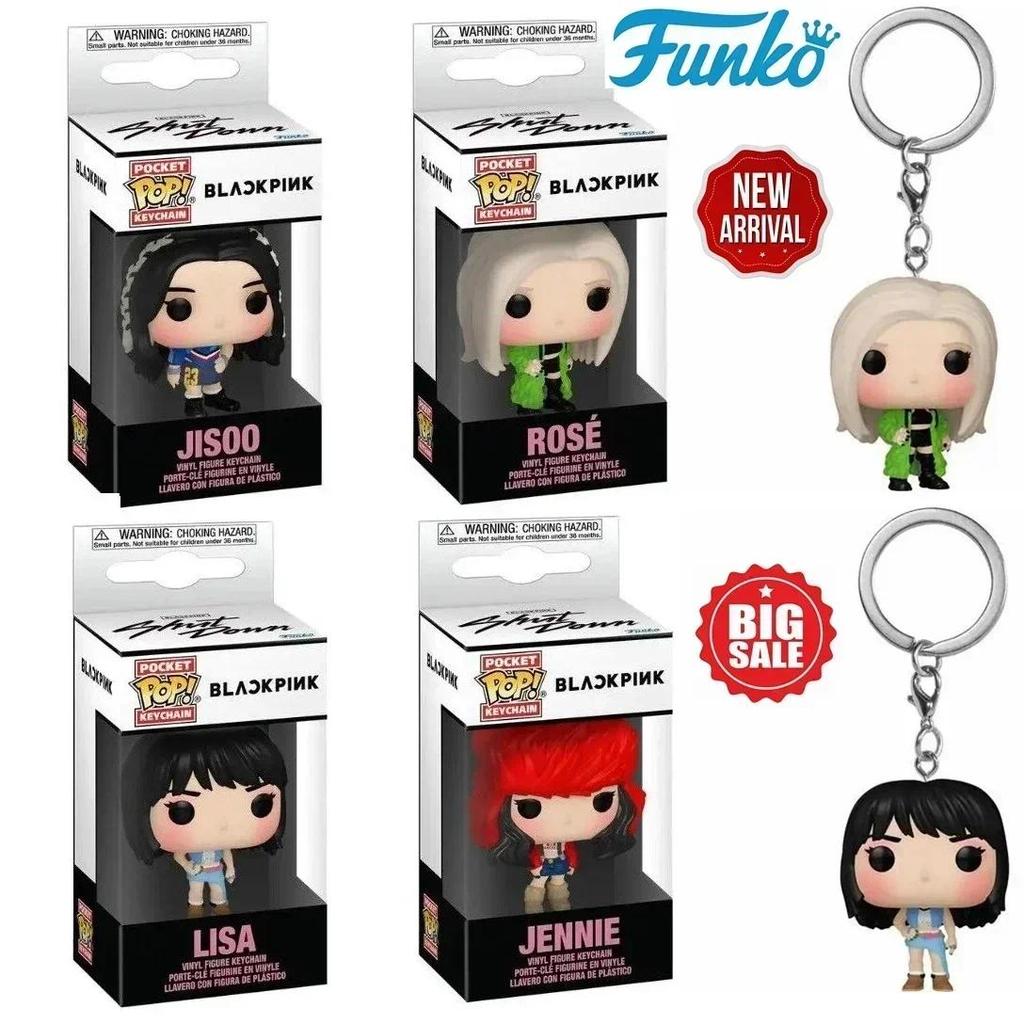 Funko Pop Black  Lisa Jisoo Rose Jennie Pink Keyain Action Toy Figures Pocket Pop Keyain Vinyl Figur