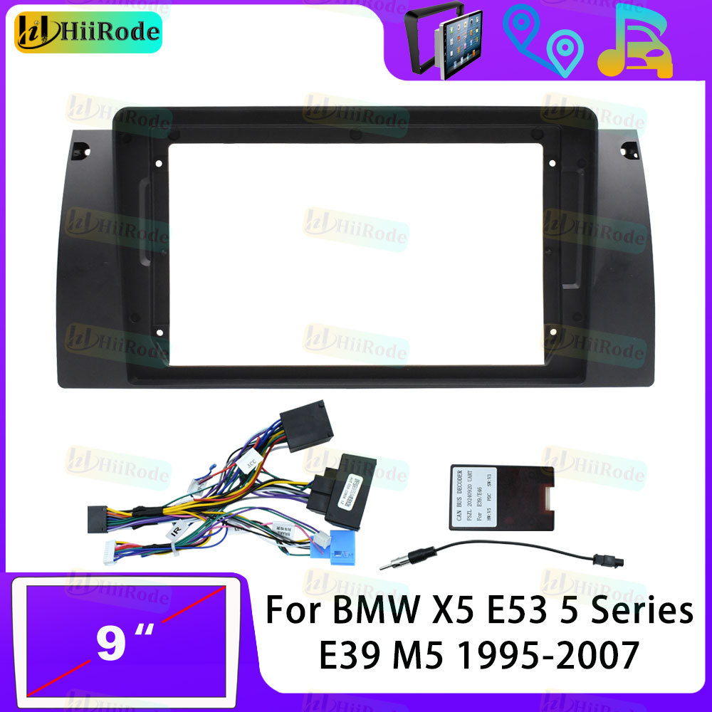 Hiirode Car Android Rao Stereo Player Frame Fascia For BMW 5 Series E39 X5 E53 M5 1996-2007 Panel Po