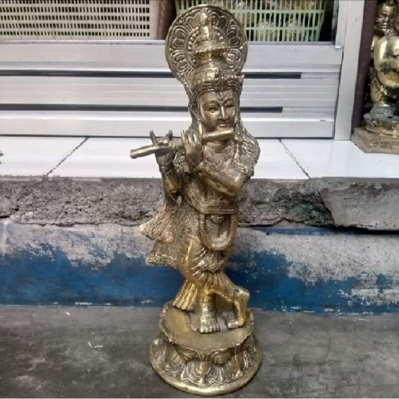 Patung dewa krisna kuningan murah