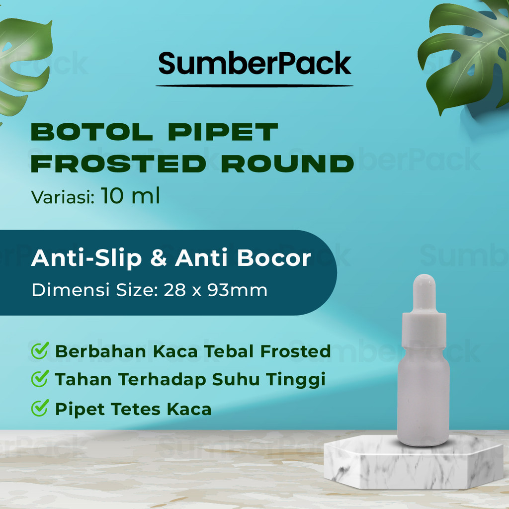 Botol Pipet Kaca Tebal Frosted 10ML / Botol Serum Kaca Buram 10 ML / Frosted Pipette Bottle / Droppe