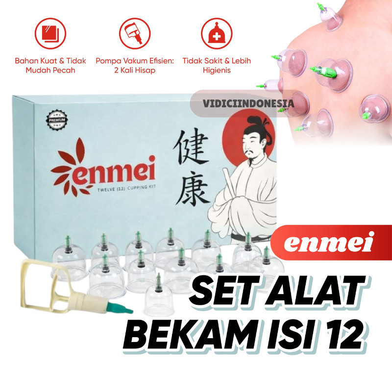 Alat Bekam Kop Angin Isi 12Pcs / Kop Pamp Bekam Enmei /Alat Kop Bekam
