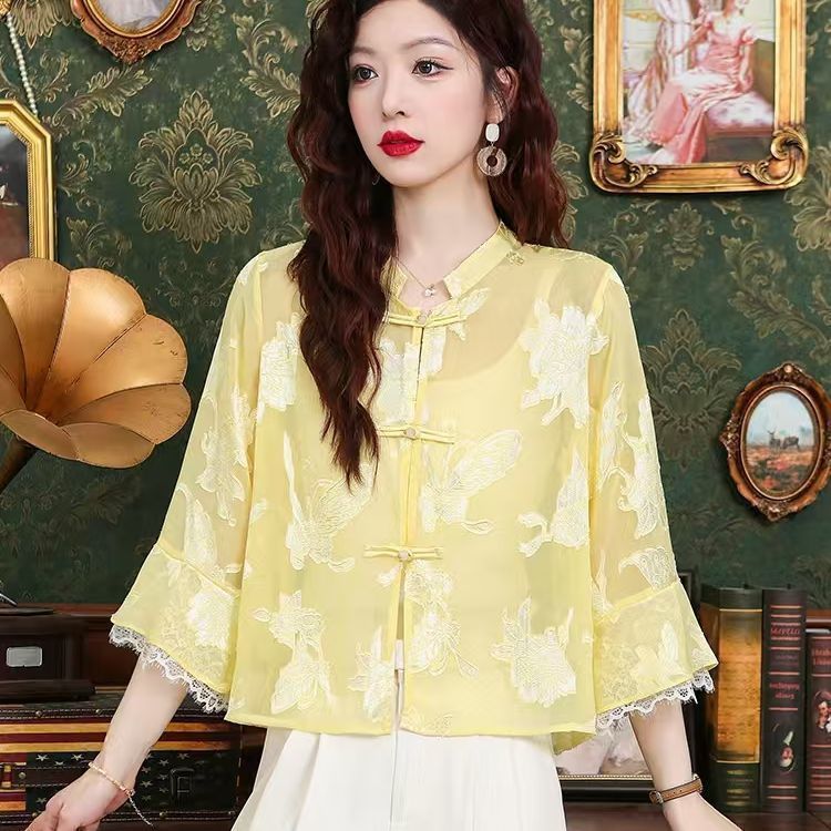 Jaket kemeja tabir surya Cina baru kemeja tipis atas wanita