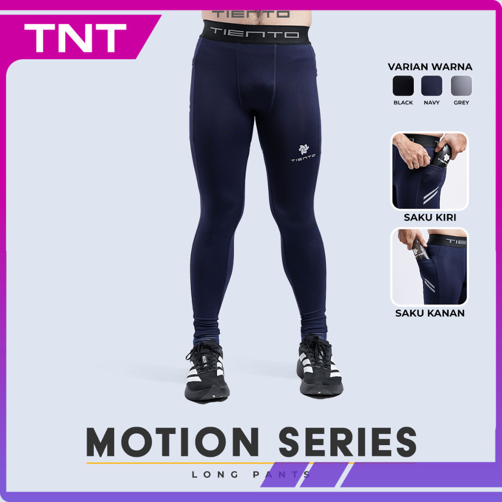 TNT Tiento Baselayer Leging Celana Panjang Ketat Olahraga Legging Sport Long Pants Series Pria