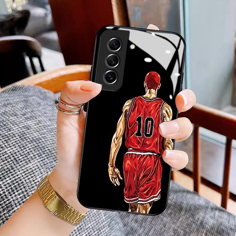 Glass Case For Samsung S21 FE 5G Plus Ultra S8 Silikon Back Cool Slam Dunk Hp Hard Casing