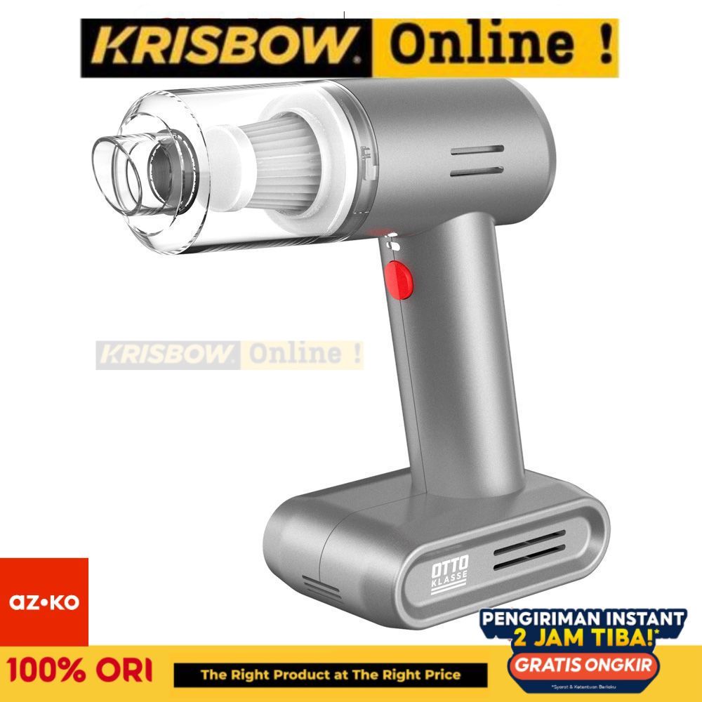 AZKO Otto Klasse Vacuum Cleaner dengan Pompa Angin Kendaraan Cordless - Silver Vacuum Cleaner Mobil 