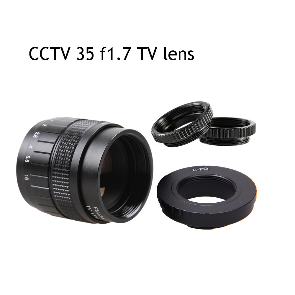 FUJIAN 35mm F1.7 CCTV TV Movie lens + C Mount + Macro ring for Pentax Q Q7 Q10 QS1 Q-S1 Mirrorless C